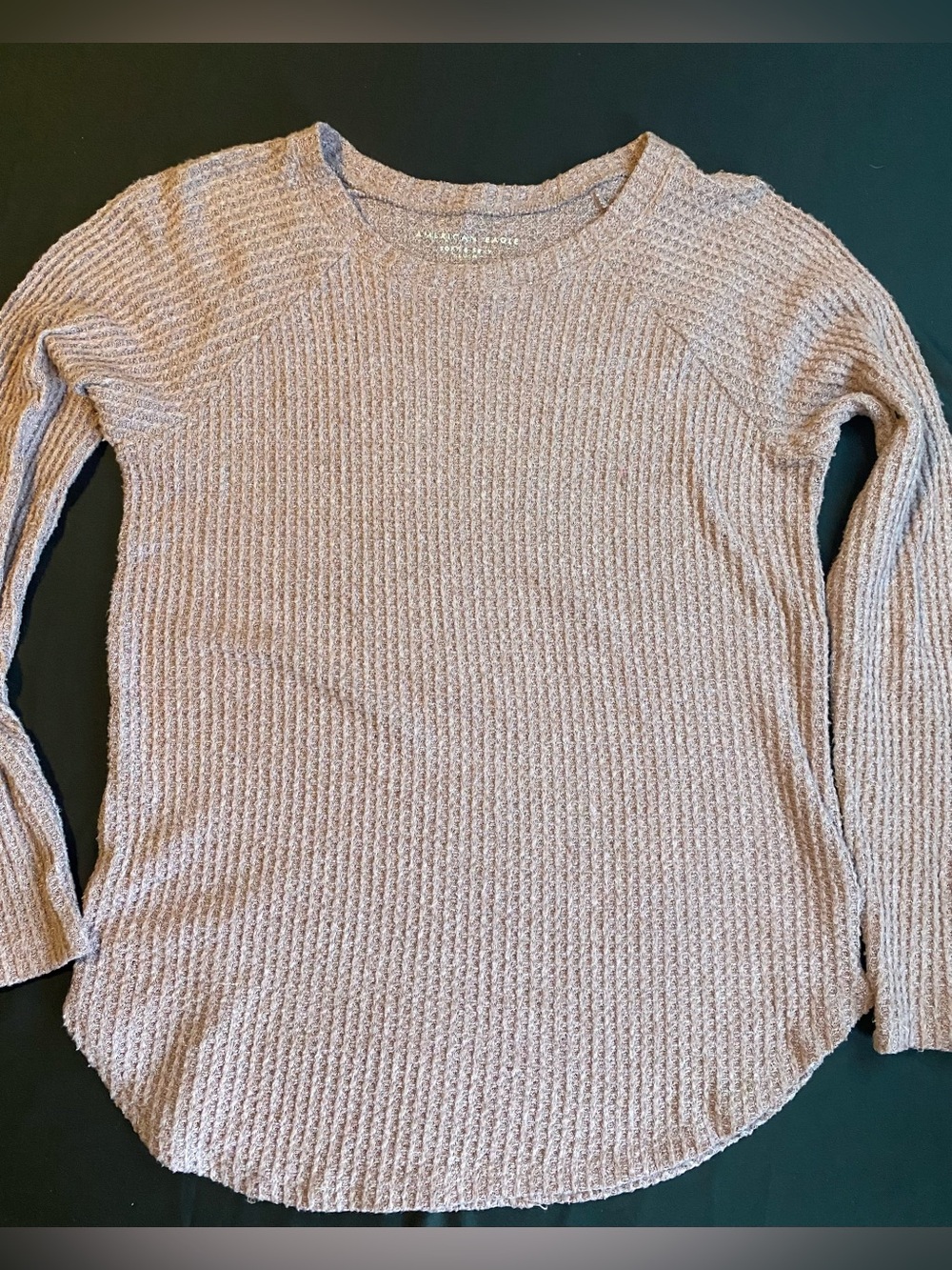 Women's Lightweight Waffle Knit Long-Sleeve Sweater